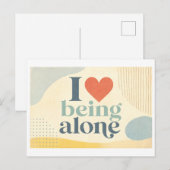 "Ich [Herz] Bin Allein" Postkarte (Vorne/Hinten)