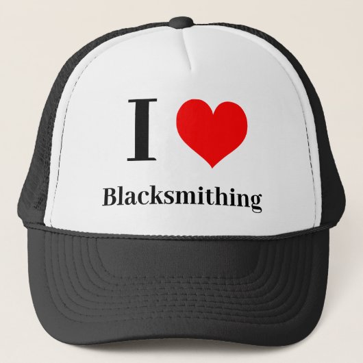 Ich Herz Blacksmithing Truckerkappe (Vorderseite)