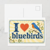 "Ich [Herz] Blaumeisen" Postkarte (Vorne/Hinten)