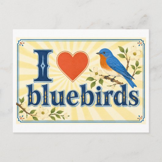 "Ich [Herz] Blaumeisen" Postkarte (Vorderseite)