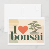 "Ich [Herz] Bonsai" Postkarte (Vorne/Hinten)