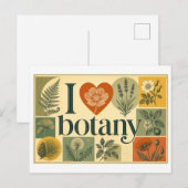 "Ich [Herz] Botanik" Postkarte (Vorne/Hinten)