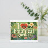 "Ich [Herz] Botanische Gärten" Postkarte (Stehend Vorderseite)
