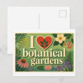 "Ich [Herz] Botanische Gärten" Postkarte (Vorne/Hinten)