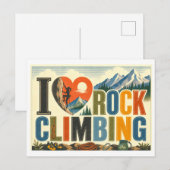 "Ich [Herz] Boulderklettern" Postkarte (Vorne/Hinten)