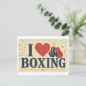 "Ich [Herz] Boxen" Postkarte (Stehend Vorderseite)
