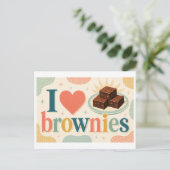 "Ich [Herz] Brownies" Postkarte (Stehend Vorderseite)