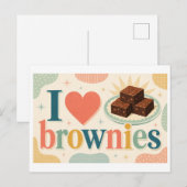 "Ich [Herz] Brownies" Postkarte (Vorne/Hinten)