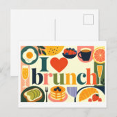 "Ich [Herz] Brunchen" Postkarte (Vorne/Hinten)
