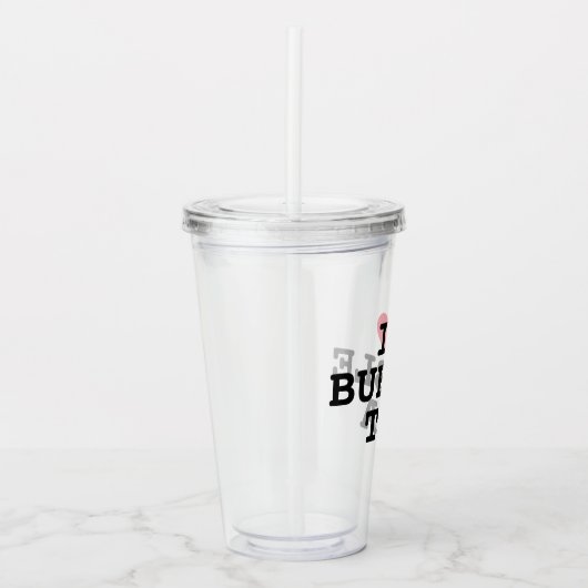 Ich Herz Bubble Tee transparente Acrylic Tumbler C Acryltrinkbecher (Vorderseite)