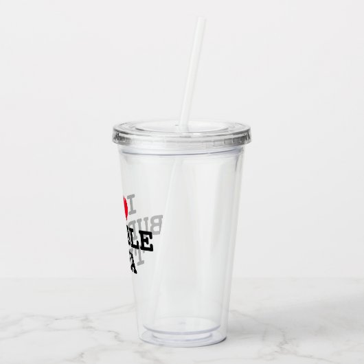 Ich Herz Bubble Tee transparente Acrylic Tumbler C Acryltrinkbecher (Rückseite)