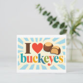 "Ich [Herz] Buckeyes" Postkarte (Stehend Vorderseite)