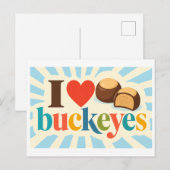 "Ich [Herz] Buckeyes" Postkarte (Vorne/Hinten)