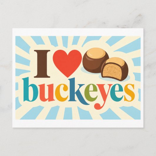"Ich [Herz] Buckeyes" Postkarte (Vorderseite)