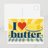 "Ich [Herz] Butter" Postkarte (Vorne/Hinten)