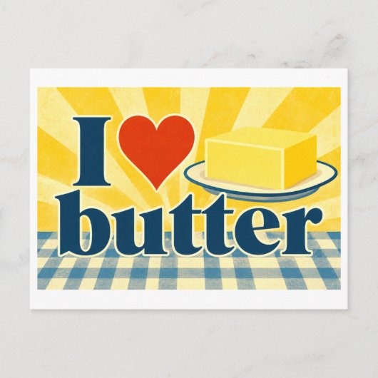 "Ich [Herz] Butter" Postkarte (Vorderseite)