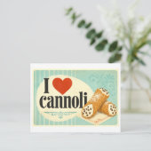 "Ich [Herz] Cannoli" Postkarte (Stehend Vorderseite)