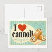 "Ich [Herz] Cannoli" Postkarte (Vorne/Hinten)