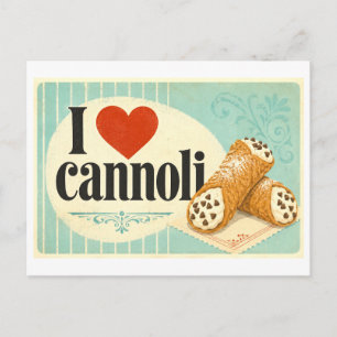"Ich [Herz] Cannoli" Postkarte