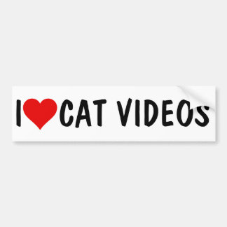 ICH HERZ CAT-VIDEOS AUTOAUFKLEBER