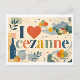 "Ich [Herz] Cezanne" Postkarte