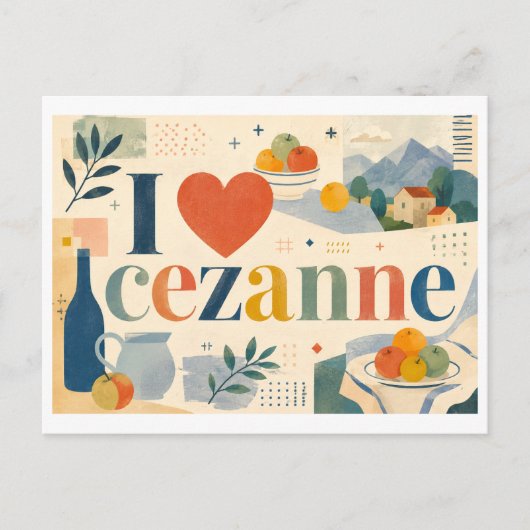 "Ich [Herz] Cezanne" Postkarte (Vorderseite)