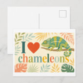 "Ich [Herz] Chamäleons" Postkarte (Vorne/Hinten)