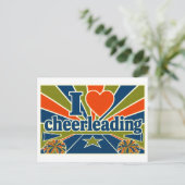 "Ich [Herz] Cheerleading" Postkarte (Stehend Vorderseite)