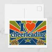 "Ich [Herz] Cheerleading" Postkarte (Vorne/Hinten)