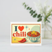 "Ich [Herz] Chili" Postkarte (Stehend Vorderseite)
