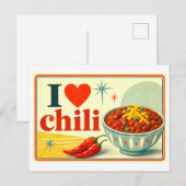 "Ich [Herz] Chili" Postkarte (Vorne/Hinten)