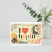 "Ich [Herz] Chopin" Postkarte (Stehend Vorderseite)