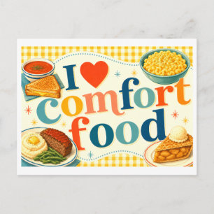 "Ich [Herz] Comfort Food" Postkarte