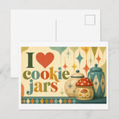 "Ich [Herz] Cookie-Gläser" Postkarte (Vorne/Hinten)