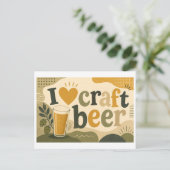 "Ich [Herz] Craft Beer" Postkarte (Stehend Vorderseite)