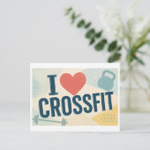 "Ich [Herz] Crossfit" Postkarte (Stehend Vorderseite)