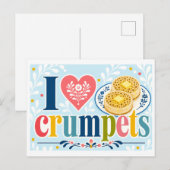 "Ich [Herz] Crumpets" Postkarte (Vorne/Hinten)