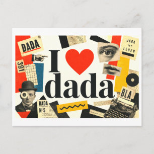 "Ich [Herz] Dada" Postkarte