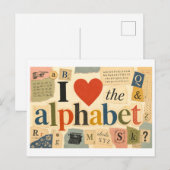"Ich [Herz] das Alphabet" Postkarte (Vorne/Hinten)