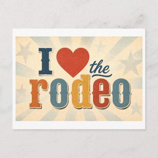 "Ich [Herz] das Rodeo" Postkarte (Vorderseite)