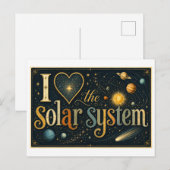 "Ich [Herz] das Sonnensystem" Postkarte (Vorne/Hinten)