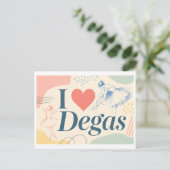 "Ich [Herz] Degas" Postkarte (Stehend Vorderseite)