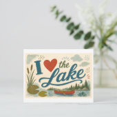 "Ich [Herz] den See" Postkarte (Stehend Vorderseite)