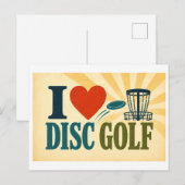"Ich [Herz] Disc Golf" Postkarte (Vorne/Hinten)