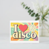 "Ich [Herz] Disco" Postkarte (Stehend Vorderseite)
