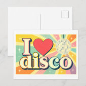 "Ich [Herz] Disco" Postkarte (Vorne/Hinten)