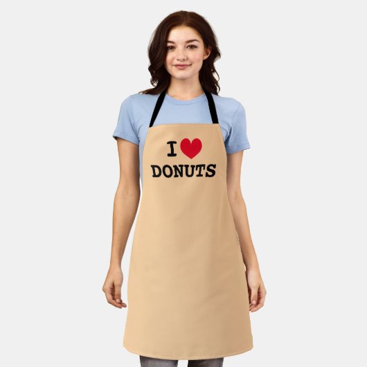 Ich Herz Donuts Custom Farbe Backen Schürze (Getragen)