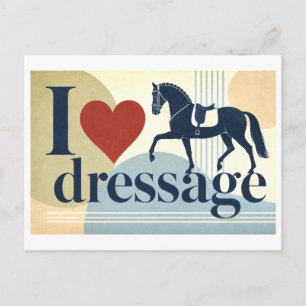 "Ich [Herz] Dressur" Postkarte