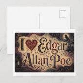 "Ich [Herz] Edgar Allan Poe" Postkarte (Vorne/Hinten)