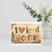 "Ich [Herz] Eiskaffee" Postkarte (Stehend Vorderseite)